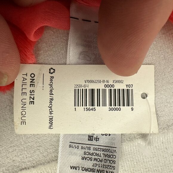 Old Navy Womens Coral Tassel Scarf Recycled Polyester One Size - Picture 3 of 5